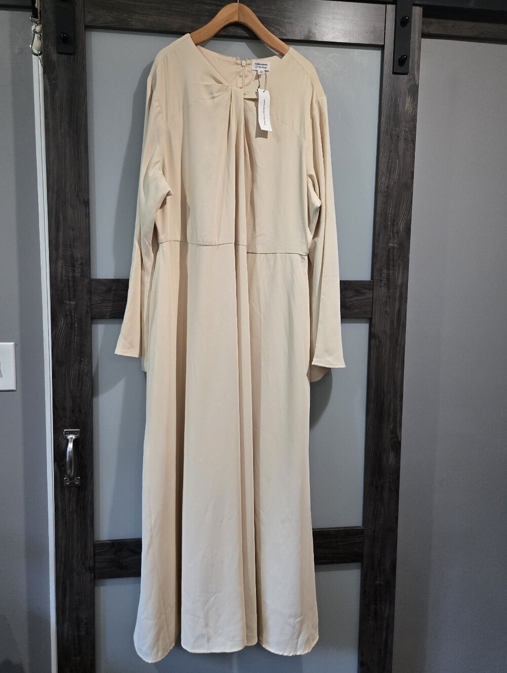 The Drop X withloveleena Twisted Neckline Maxi Dress Tapioca NWT Dize 2X